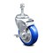 Service Caster 4 Inch Blue Polyurethane Wheel Swivel 10mm Threaded Stem Caster with Brake SCC-TS20S414-PPUB-BLUE-TLB-M1015 - alternate 1